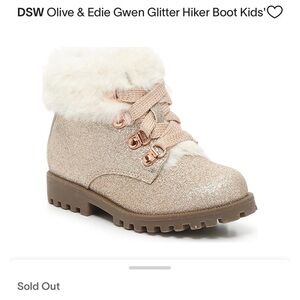 🌸✨NWT Olive & Edie Gwen Rose Gold Glitter Toddler Girls Hiker Boots 10T